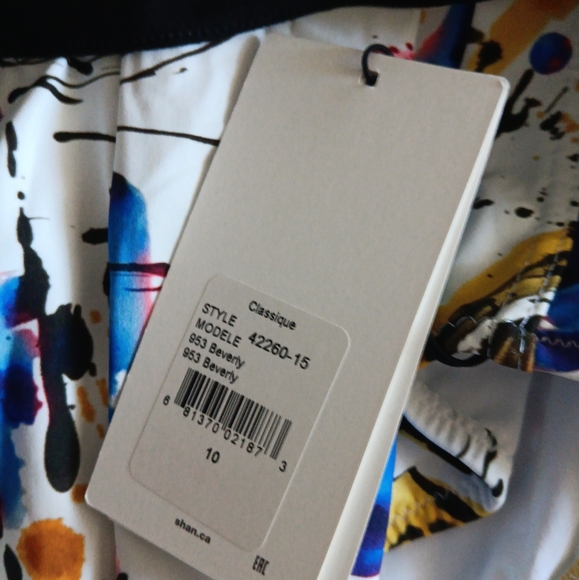 NWT SHAN Belted One Piece Beverly Multicolor Print Swim Suit 10 - Picture 7 of 9